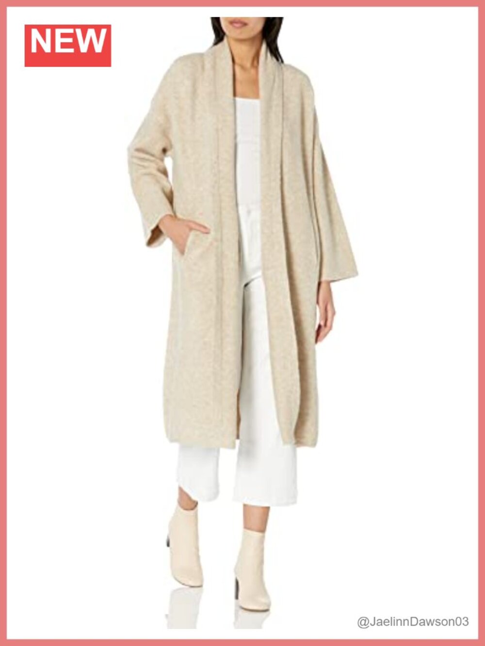 Cozy Wool Long Sleeve Relaxed Sweater Coat Round Neck Pullover